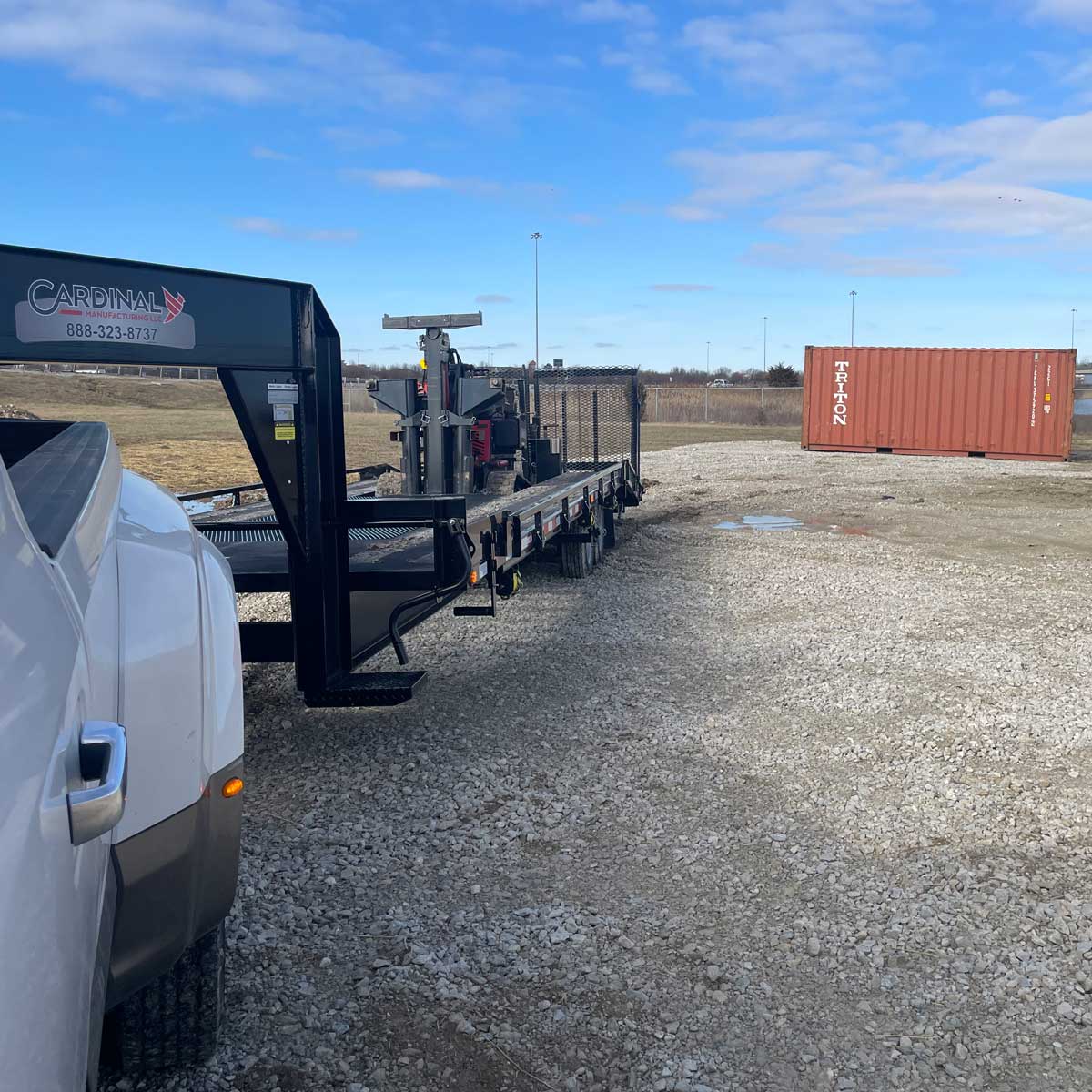 hauling mule to relocate shipping container
