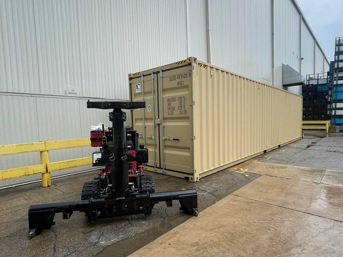 moving shipping containers jobsite